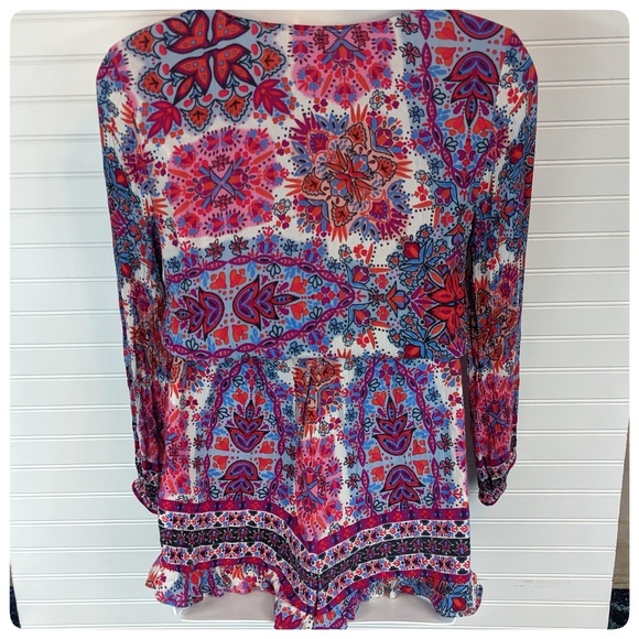 Altar'd State boho long-sleeved shorts romper - Picture 5 of 8